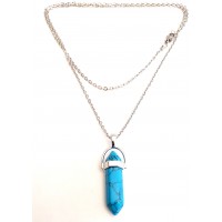Natural Stone Blue Agate Necklace