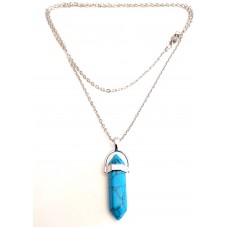 Natural Stone Blue Agate Necklace